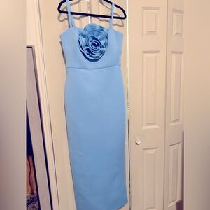 ELIZA J Rose Sleeveless Scuba Gown In Light Blue